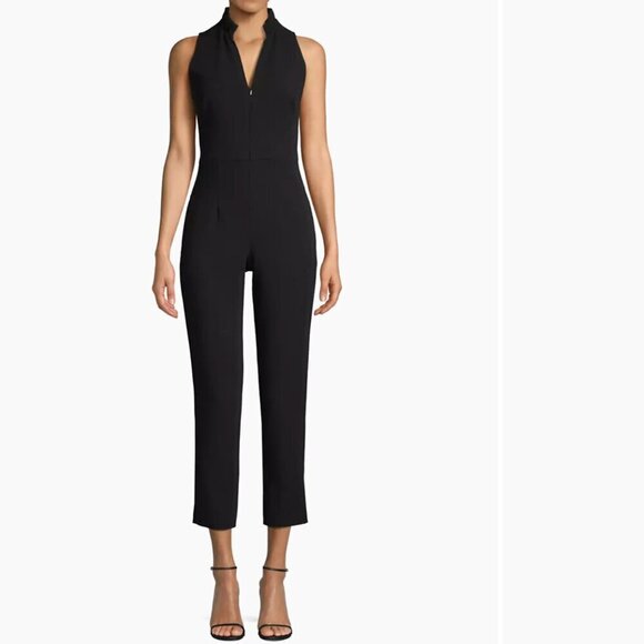 Black Halo Pants - Black Halo Antoinette Sleeveless Jumpsuit Black 8